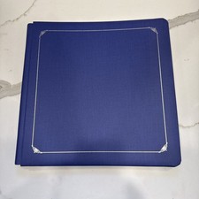 Creative Memories Photo Album Scrapbook 12x12 Sapphire Blue Silver Foil Trim NEW