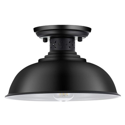 13'' Semi Flush Mount Ceiling Light Fixture, Farmhouse Black Kitchen Light Fix...