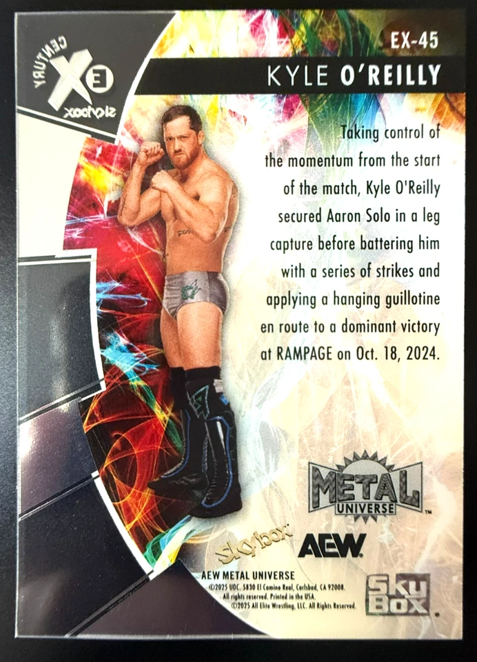 2025 Skybox AEW Metal Universe KYLE O'REILLY ex Century Clear Cut - Image 2 of 2
