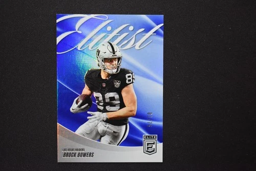 Brock Bowers 2025 Panini Donruss Elite Elitist Blue /75 Las Vegas Raiders