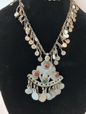 Afghan Tribal Kuchi necklace Pendant Middle Eastern Boho Festival Ethnic Vtg