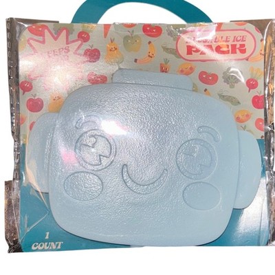 Reusable Ice Pack Kids Lunch Box Fun Face Blue Keeps Food Cold Count 1