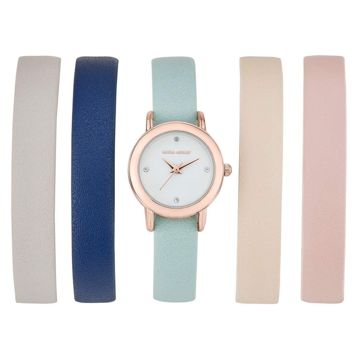 BNIB Laura Ashley Rose Gold Mirror Watch & Interchangeable Bands LAURA ASHLEY Silver Tone & Rose Gold Tone Analogue Watch  main image 3