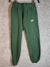 Nike Sportswear Club Fleece Jogger Pants Size XS Green Cotton Blend Logo Sporty