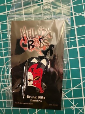 Helluva Boss Hazbin Hotel Vivziepop Drunk Blitz Blitzo Enamel Pin
