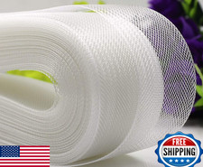 Abbaoww 50 Yd Stiff White Horsehair Braid 3" for Wedding Dress Sewing