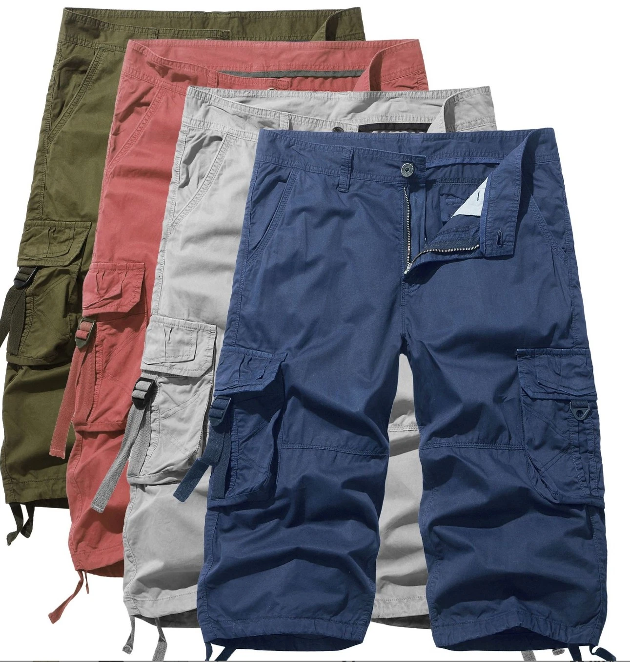 Mens Cargo Shorts Combat Twill Work Camo Army Military Knee Length Pants