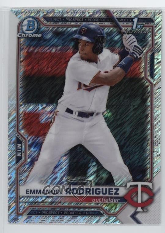 2021 Bowman Chrome Prospects Shimmer Refractor Emmanuel Rodriguez #BCP-207 lb1