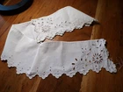 Antique linen 1 white cotton strip with pretty embroidery (ref 44)