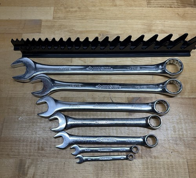 #ad Husky 7 Piece SAE Combination Wrench Set Chrome Alloy Steel USA 12 Point $25.00