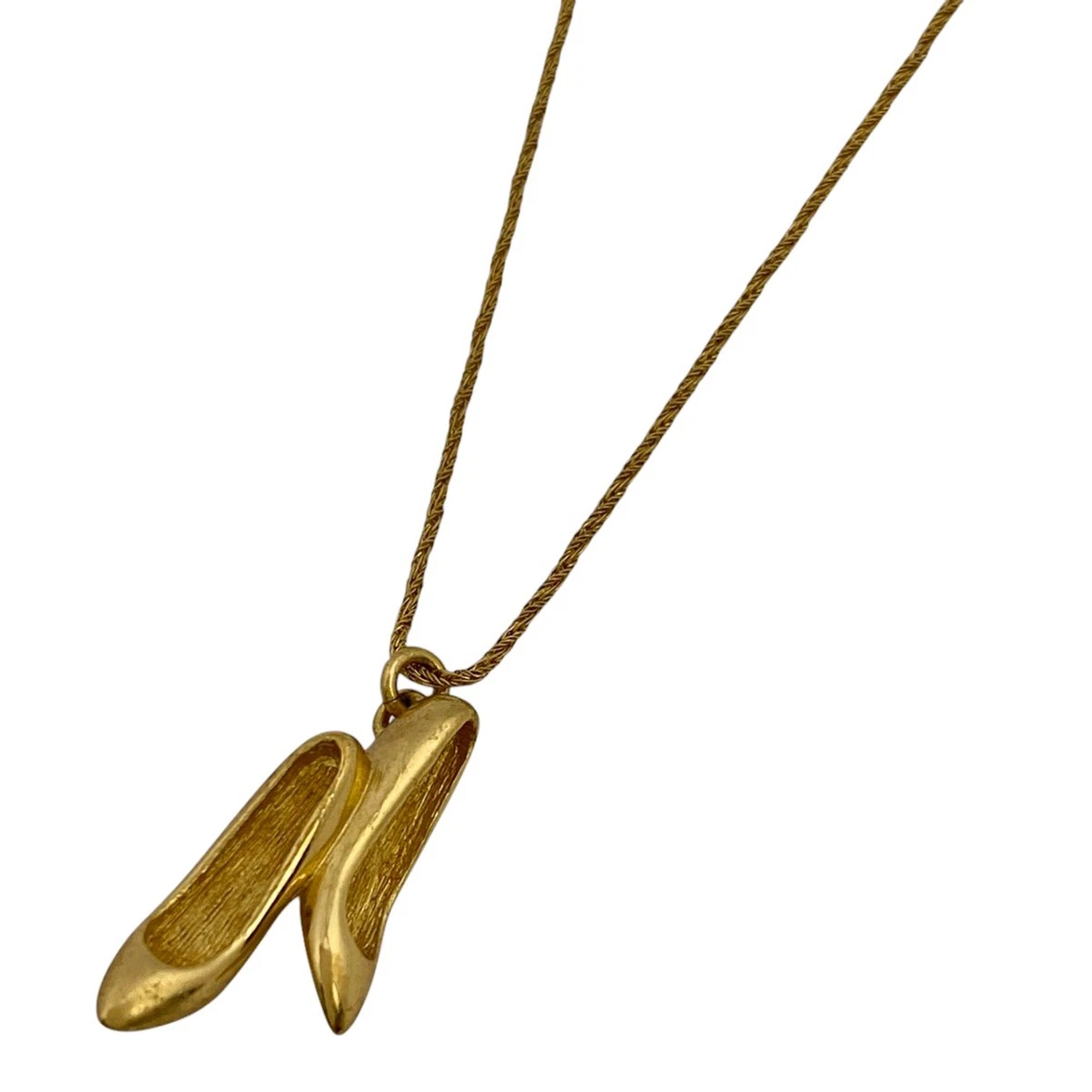 Christian Dior Collana Motivo Décolleté Tacchi Alti Collana CD Placcato Oro...