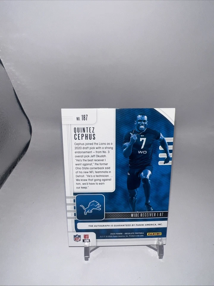 2020 Panini Absolute Signatures Orange Mosaic /75 Quintez Cephus Rookie Auto RC - Image 3 of 3