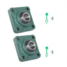2 PCS Solid Base Pillow Block Flange Mounted Bearing 1" Bore 4 Bolt UCF205-16 US