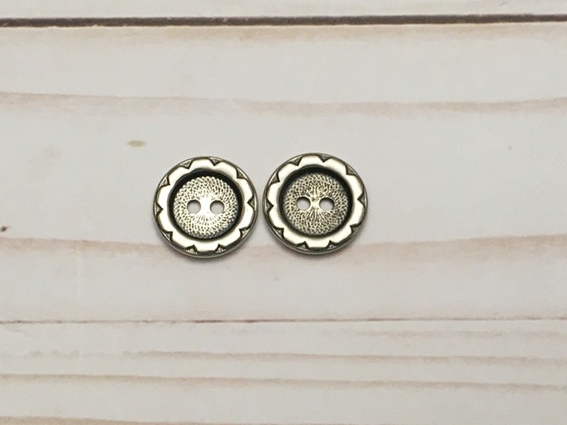 silver buttons-set of 2- 3/4" wide