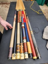 Lot Of 8 Vintage Pool / Billiards Cues - Various Manufacturers