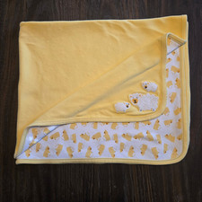 Vintage Gymboree 2002 Fuzzy Yellow Sheep Lamb Receiving Blanket Cotton