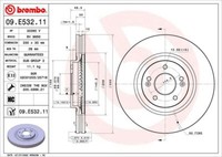 2X Brembo 09.E532.11 Bremsscheibe FüR KIA
