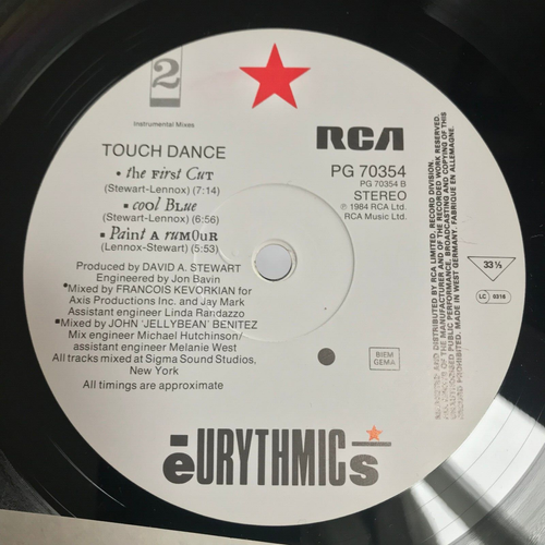 EURYTHMICS - Touch Dance Vinyl Album Remixes Jellybean NM - Picture 5 of 5