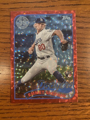 2024 Topps Series 1 Emmet Sheehan RC 1989 Red Foilboard Parallel /5 #89B-77