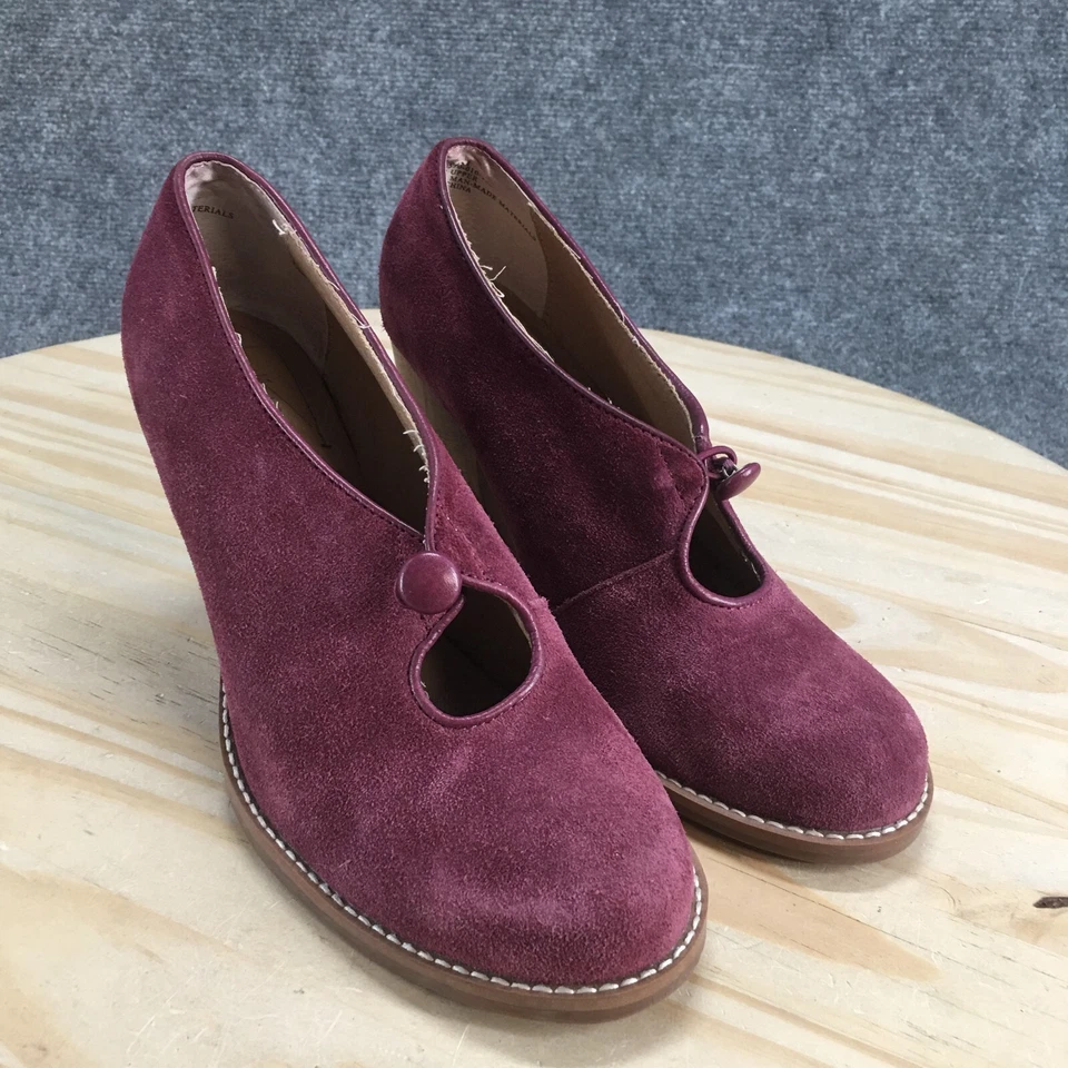 Zapatos Latigo para mujer 7,5 M llama bomba púrpura informal sin cordones tacones de bloque de madera Foto 3 de 4