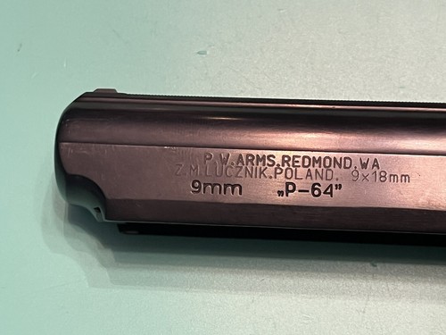 USED POLISH RADOM P64 BLUED SLIDE FIRING PIN EXTRACTOR SIGHTS 9X18 MM MAKAROV - Picture 5 of 12