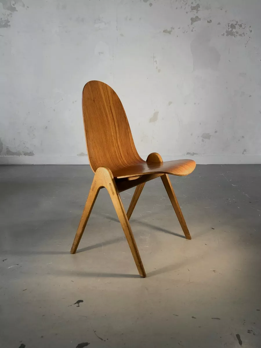 1950 YNGVE EKSTROM CHAISE MODERNISTE PLYWOOD DANSK SCANDINAVE