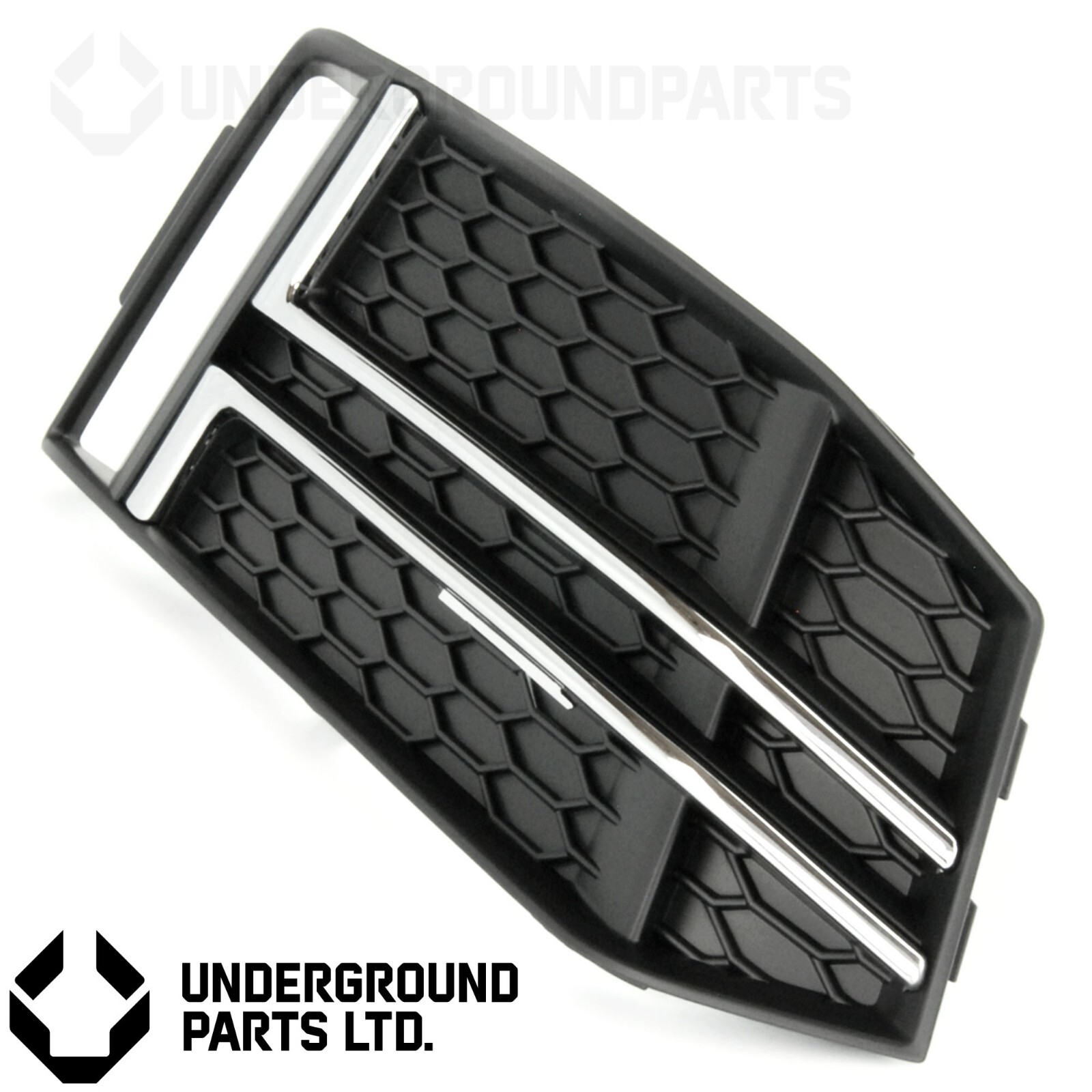 AUDI A4 B9 SLINE SILVER CHROME FRONT BUMPER LOWER FOG GRILLE RIGHT DRIVERS SIDE