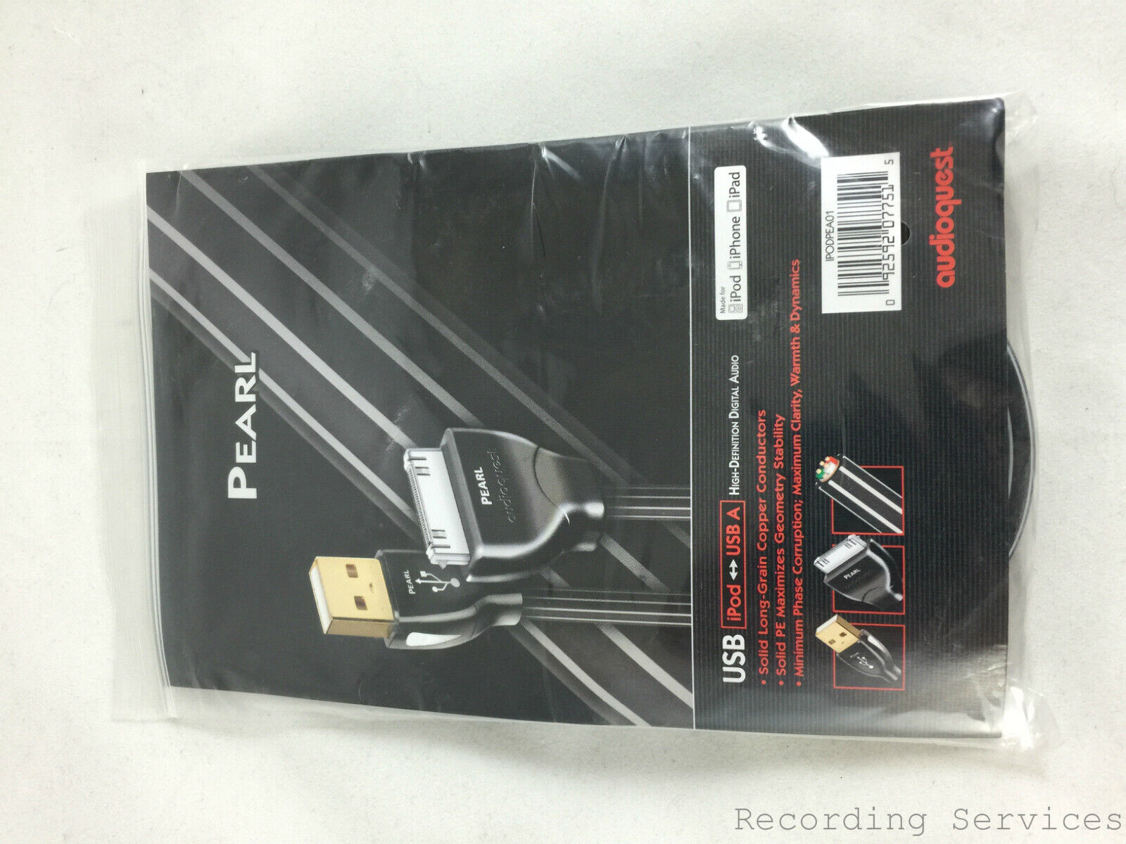 3 x AudioQuest Pearl USB Digital Audio iPod or Ipad Cable 1m 30 Pin