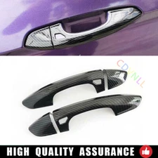 For Ford Mustang 2015-2021 Carbon Fiber Car Exterior Side Door Handle Strip Trim