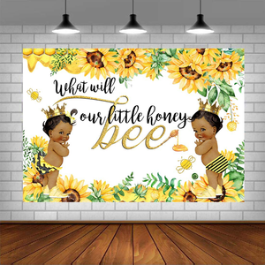 What Will Little Honey Bee Baby Shower Backdrop He Or She Gender Reveal Backgrou Ebay