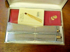 Cross Ladies Set 14k Gold Ballpoint Pen  0.9m Pencil In Box  Red Pouch Mint 