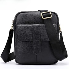 Herren Leder Umhängetasche Kleine Schultertasche Messenger Bag Rindsleder