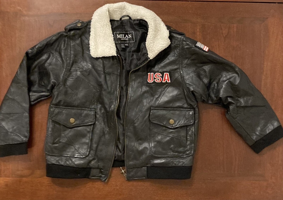 Vintage *KIDS SIZE XL* Authentic Milan Leather Jacket With Vintage *KIDS SIZE XL* Authentic Milan Leather Jacket With