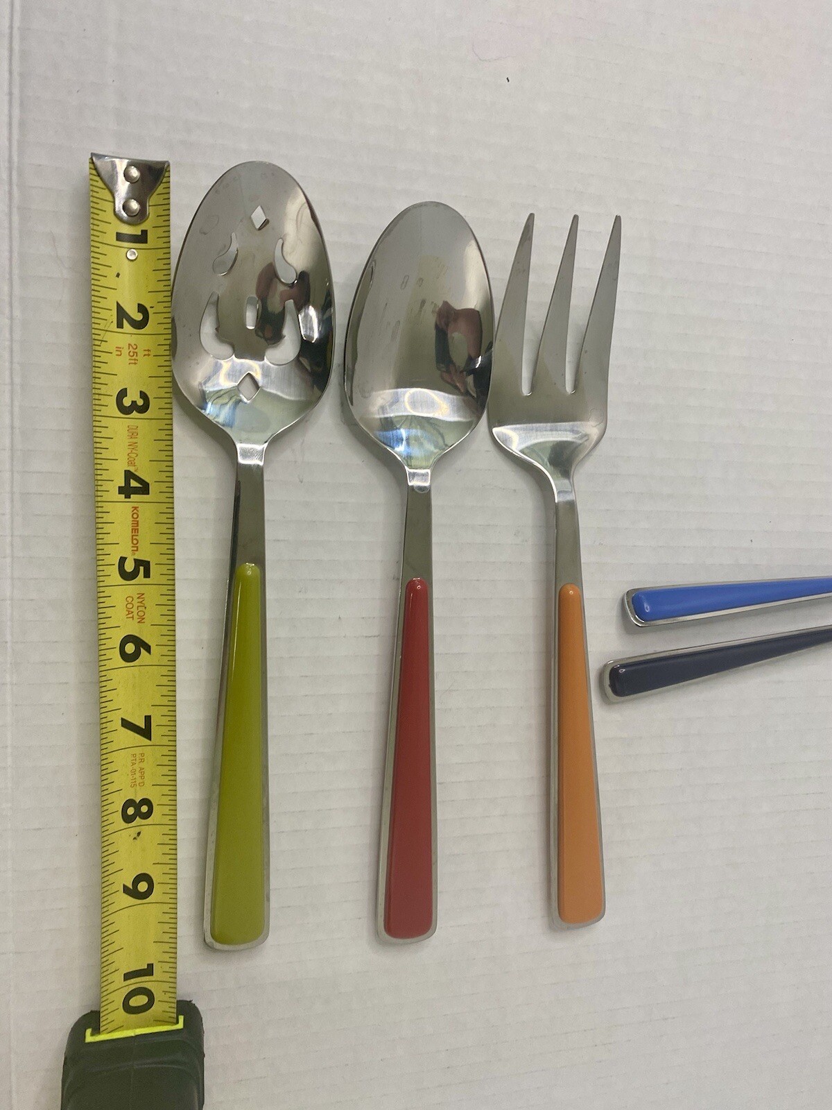 Fiesta Ware 5 Piece Flatware Serving Set Multi Color Meat Fork Butter Knife +