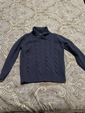Boys sweater GYMBOREE size 5 Blue cable knit sweater Shawl Collar
