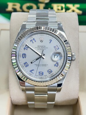 Rolex Datejust II 116334 Steel Oyster Bracelet with 18k White Gold Bezel Watch