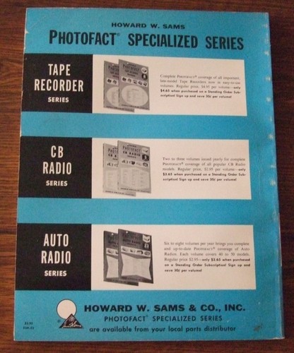 Sams Photofact Radio samochodowe Seria AR- Radio tranzystorowe Serwis TSM- Instrukcja U-PICK - Zdjęcie 356 z 378