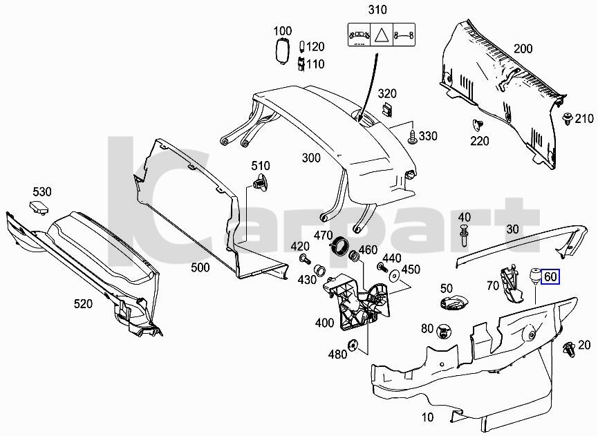 Genuine New Mercedes-Benz Rubber Partition Buffer A1709870140 OEM  