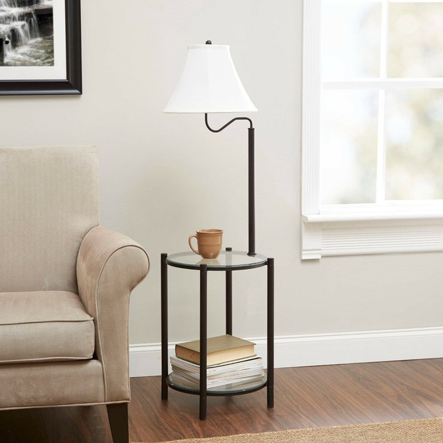 round end table with lamp
