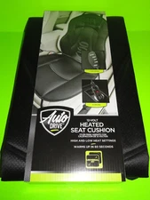 Auto Drive 12 Volt Heated Seat Cushion Black Warms in 60 Seconds Universal Fit