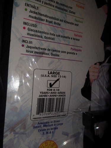 Superman Returns Clark Kent / Superman Costume By Rubie's Size Youth Large 12-14 - Picture 4 of 6