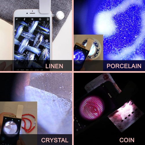 60x Clip On Led Magnifier Universal Camera Lens For iPhone Android Smart Phone - Zdjęcie 2 z 7