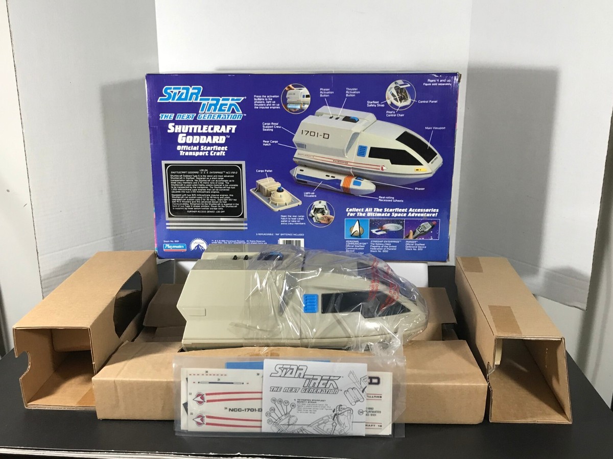 Star Trek TNG Shuttlecraft GODDARD Playmates 1992 TESTED Lights