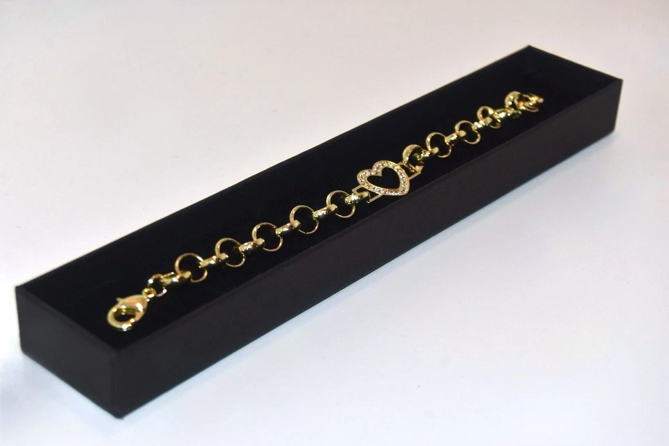 Pulsera Eslabón Gitano Relleno de Oro 9 quilates Regalo Para Mujeres Niñas Niño Niño 19 cm Foto 3 de 4