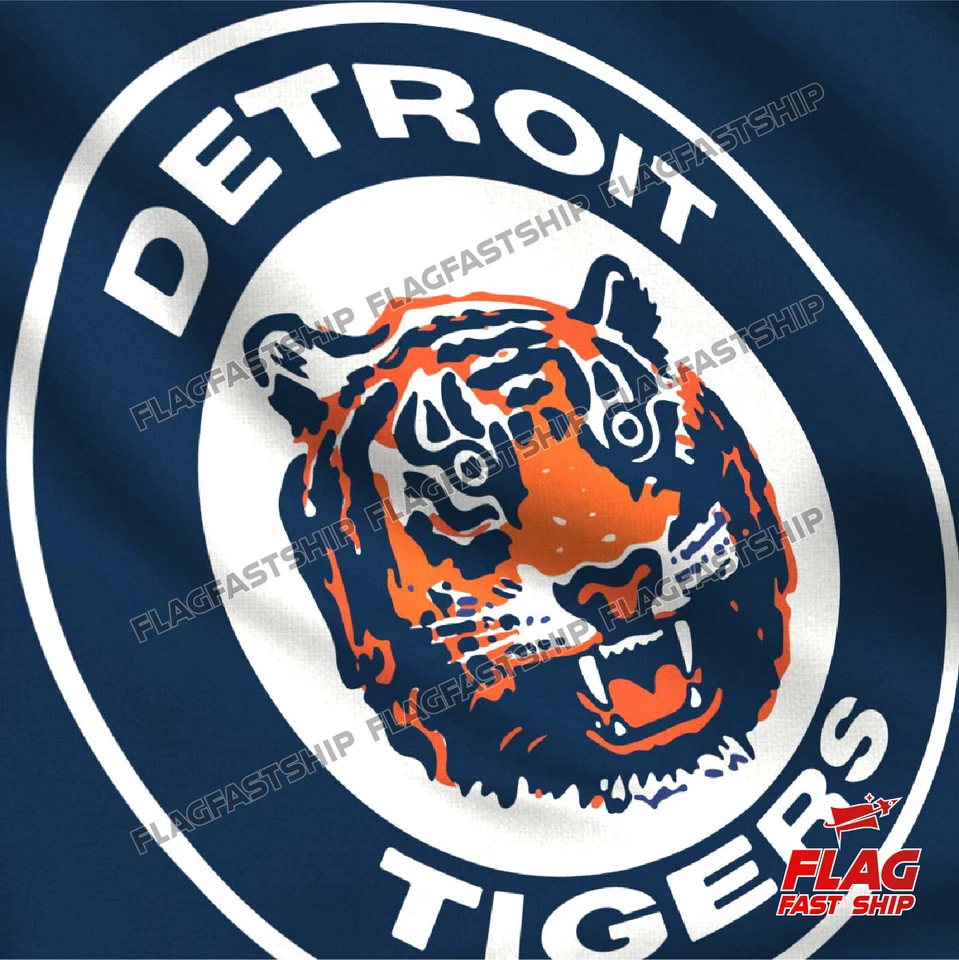 Tigres de Detroit 3x5 pies Banner Logo Ojales Hombre de la Cueva Envío Rápido GRATIS Vendedor de EE. UU. Foto 4 de 4