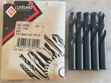 5 new Cleveland 15/32" #2130 Aircraft Screw Machine HSS Twist Drill Bits, USA