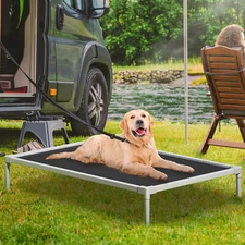 32/42/49 In Cooling Elevated Dog Bed Chew Proof Raised Pet Cot w/ Aluminum Frame