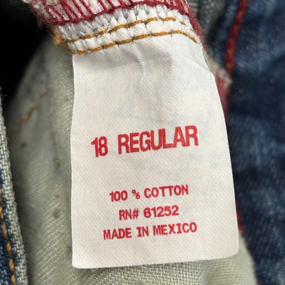 Arizona Bootcut Adjustable Waist Boys size 18 Dark Wash Blue Denim Jeans - Image 3 of 4