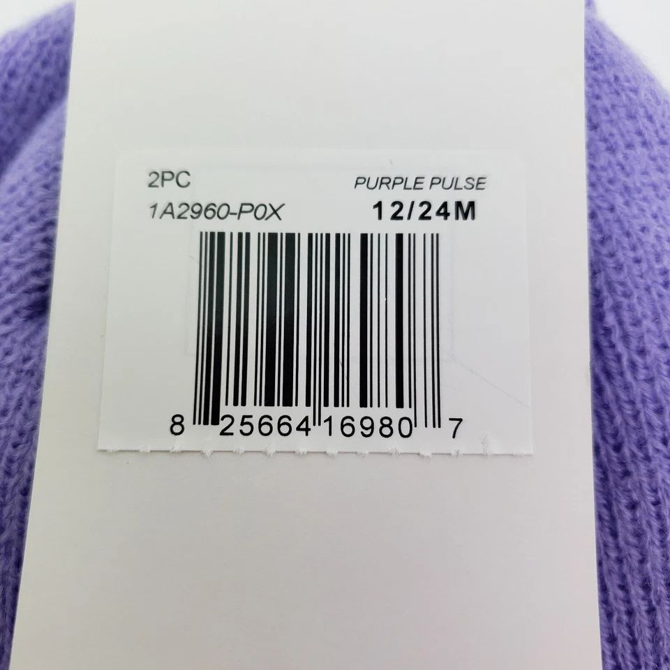 Conjunto de 2 luvas gorro Nike bebê menina tamanho 12/24 meses pulso roxo - Imagem 4 de 4