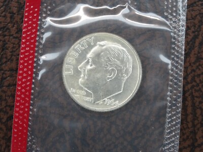 1964-D Roosevelt Dime US Mint Original Cello 90% Silver BU Uncirculated Coin